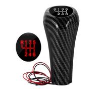 PaCsci Pomello Cambio Per BMW E46 E90 E91 E92 X1 X3 X5 6 Velocità Fibra Carbonio Pelle Rossa LED Retromarcia Manopola