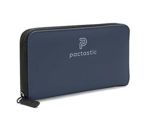 Pactastic Portafoglio con 12 scomparti per carte di credito e un portamonete | 130 grammi leggero per carte e contanti in materiale tecnologico vegano impermeabile | 20 x 10 x 2,5 cm, Blu scuro, 20cm,