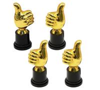 PacuM 4 Pezzi Mini Coppa Trofeo 13 x 5 cm Piccolo Trofei Forma del Pollice Fantacalcio Design Classico Coppe per Bambini per Articoli da Cerimonia Premi Oggetti da Collezione Commemorativi (Oro)