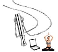 PacuM Colore Acciaio Collana di Sollievo da Ansia in Acciaio Inox Collana Consapevole Antistress Set Respiratoria Collana Alleviare l'ansia Collana Respiratoria in Acciaio Inox (con box Portaoggetti)