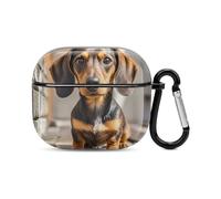 Pad Bassotto Cane Bluetooth Auricolari Custodia Cover Full Body Protezione Antiurto Custodia Rigida Supporto Ricarica Wireless con Portachiavi Regalo Personalizzato per AirPods 3