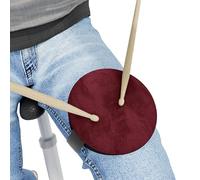 Pad da ginocchio per batteria| Pad silenzioso e portatile da 13 cm con cinghia + bacchette | Strumento compatto per l'allenamento acustico per batteristi, da viaggio e uso domestico | [Borgogna]