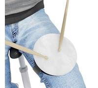 Pad da ginocchio per batteria| Pad silenzioso e portatile da 13 cm con cinghia + bacchette | Strumento compatto per l'allenamento acustico per batteristi, da viaggio e uso domestico | [Bianco]