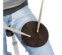 Pad da ginocchio per batteria| Pad silenzioso e portatile da 13 cm con cinghia + bacchette | Strumento compatto per l'allenamento acustico per batteristi, da viaggio e uso domestico | [Marrone]