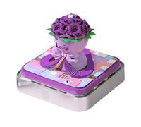 Pad di memoria intagliato - Calendario 3D di rose, scultura di carta | Porta a LED acrilico, pagine per lacrime - organizzatore di pianificatore desktop decorativo per le vacanze.
