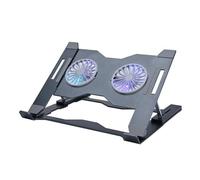 Pad di raffreddamento del computer portatile con 8 livelli di regolazione dell'altezza del supporto ventilato in alluminio con ambienti a LED per computer portatile ergonomico