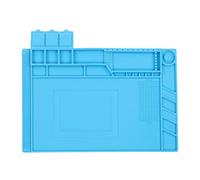 Pad in silicone isolante termico, tappetino per saldatura multifunzionale per la riparazione di PCB, resistente alle alte temperature con righello integrato e slot per accessori pe