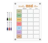 Pad magnetico per lista della spesa cancellabile, planner da 29,7 x 21 cm, blocco note per frigorifero con magnete e 6 penne colorate, calendario di pianificazione montato sul frigorifero, lavagna