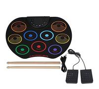 Pad per Batteria Elettronica Portatile Strumento a Percussione Colorato per Principianti con Alimentazione USB per Adulti - Set di Batteria Compatto e Leggero per gli