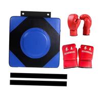 Pad Pugno da Parete Boxing Pad Bersaglio per Allenamento Arti Marziali Spessore 10cm Materiale PU Adatto Ad Allenamento Bambini Adulti, Guanti 2 Paia L Blu