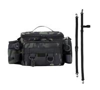 Padded Shoulder Strap Bag, Fishing Gear Organizer, Multi-Compartment Tackle Bag, 35x14x21 cm, Waterproof Fishing Bag with Padded Shoulder Strap and Multi-Compartment Design for Tackle Organization