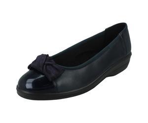 Padders Ladies Slip On Scarpe Decolletè Con Tacco Largo 2E Orient