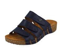 Padders Scarpe Donna Atlanta Mules Casual In Pelle Blu Navy Con Lacci Regolabili