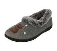 Donna Padders Anna Pantofole Con Gatti Design Un Bordo IN Pelliccia Sintetica