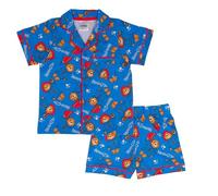 Paddington, 100% Cotone con Bottoni Pigiama a Maniche Corte, Paddington Bear, 4-5 Anni: 110cm, Blu