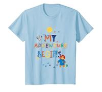 Paddington Bear & Pigeonton My Adventure Begins Kids Maglietta, Bambini, Celeste, 8 Anni