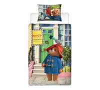 Set copripiumino singolo con motivo dell'orso Paddington, double-face con due motivi diversi, con federa coordinata, colore grigio, in policotone