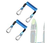 Paddle Board Strap - Heavy Duty Elastic Cord With Carabiner | Kayak Paddle Rope Secure Tie Down Strap 2 Piece Set | Adjustable Durable Ṕaddle Leash Connector For Camping Outdoor Boating Marine Fishing