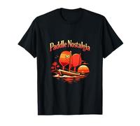 Paddle Nostalgia Pickleball Retro Tramonto Barca Design Maglietta