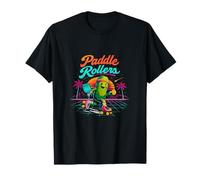 Paddle Rollers Retro Pickleball, Grafica Neon Skate Maglietta