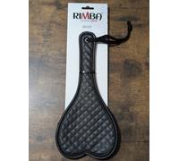 Paddle sculacciatore cuore lusso nero 35 cm pesante pelle PU nero frustino sexy