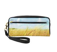 Paddy Rice Field Piccola borsa cosmetica, borsa portatile da viaggio per trucchi da donna borsa organizer per pennelli da trucco, Nero, One Size, Astuccio per trucchi