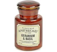 Paddywax Apothecary Collection, Candela in Barattolo, fragranza Sale Marino/Salvia, 226,8 g, Geranium/Basil, 230 g