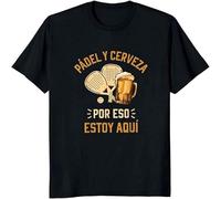 Padel And Beer That' Why I' Here T-Shirt Funny Tennis Fans Vintage CasualCotton Men Clothing Black XL