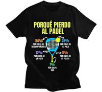 Padel Divertido T-Shirt Porque Pierdo al Padel Funny T-Shirts Casual Pure Cotton Soft Men's Clothing Tee Shirt
