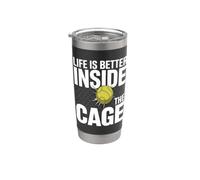Padel Doppio Life Is Better Inside The Cage Padel Bicchiere termico in acciaio inox doppia parete