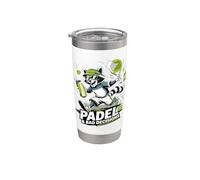 Padel e decisioni sbagliate Divertente Raccoon Match Bicchiere termico in acciaio inox doppia parete