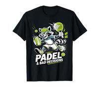 Padel e Decisioni sbagliate Divertente Raccoon Match Maglietta