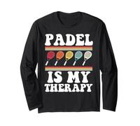 Padel Is My Therapy Retro Paddle Tennis Giocatore Sport Maglia a Manica