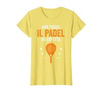Padel Mi aspetta Divertente Giocatore Paddle Racchetta Maglietta, Donna, Limone, XL