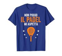 Padel Mi aspetta Divertente Giocatore Paddle Racchetta Maglietta, Uomo, Blu Reale, XXL