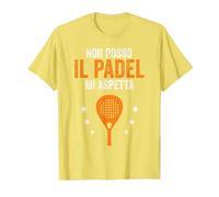 Padel Mi aspetta Divertente Giocatore Paddle Racchetta Maglietta, Uomo, Limone, XXL