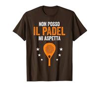 Padel Mi aspetta Divertente Giocatore Paddle Racchetta Maglietta, Uomo, Marrone, 3XL