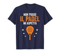 Padel Mi aspetta Divertente Giocatore Paddle Racchetta Maglietta, Uomo, Navy, 4XL