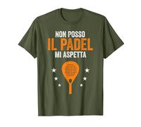 Padel Mi aspetta Divertente Giocatore Paddle Racchetta Maglietta, Uomo, Oliva, XL