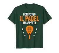 Padel Mi aspetta Divertente Giocatore Paddle Racchetta Maglietta, Uomo, Verde Foresta, 3XL