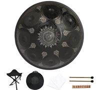 Padella A Mano In D Minore 9 Note Drum A Mano In Acciaio, 22 Pollici / 56cm Nero 9 Note -D3 A. BB. C D E F G A, Con Sacchetto Padella Morbido, For Prestazioni Professionali Da Solista