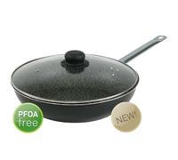 Padella alta Saltapasta 8-9cm CON COPERCHIO VETRO Selva LINE manico in metallo