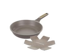 KASANOVA Padella antiaderente 26 cm Taupe con salvapadella