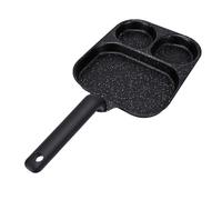 Padella Antiaderente 3 in 1 con Manico Resistente Al Calore Griglia Divisa per Cotture Abbondanti (BLACK)