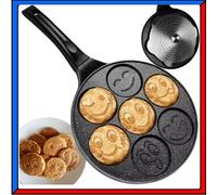 Padella Antiaderente 7 Pancake Uova con Emoji per Gas Induzione Bambini Decorati