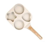 Padella antiaderente a quattro fori per uova e hamburger per la colazione (beige)