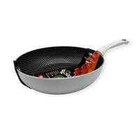 Padella Antiaderente anche Induzione Bee Nido D'Ape Alta Bianca 28 cm