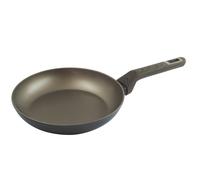 Zanetti, Padella Forgiata Alto Spessore TERRA, Padella Antiaderente in Alluminio, Adatta a Tutti i Piani Incluso Induzione, Manico Soft Touch Effetto Legno, Diametro 28 cm, Packaging 100% Riciclato