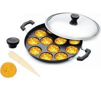 Padella antiaderente, Appam Maker 12 vasetti Appam Maker, Appam Pan Patra antiaderente, Appam Patra Paniyaram antiaderente con coperchio in acciaio inossidabile
