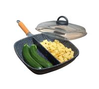 Padella Antiaderente con 2 Scomparti in Alluminio Manico Smontabile 28 cm